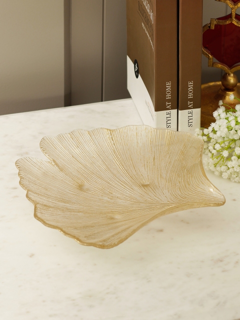 

Living Essence Gold-Toned & Transparent Textured Jordan Glass Accent