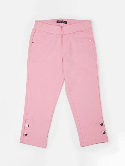 

VITAMINS Girls Pink Solid Slim-Fit Treggings