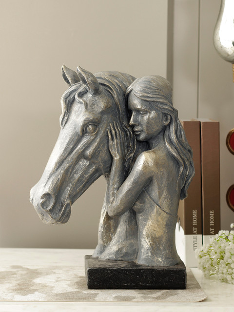 

HomeTown Grey & Gold-Toned Zoie Polyresin Showpiece