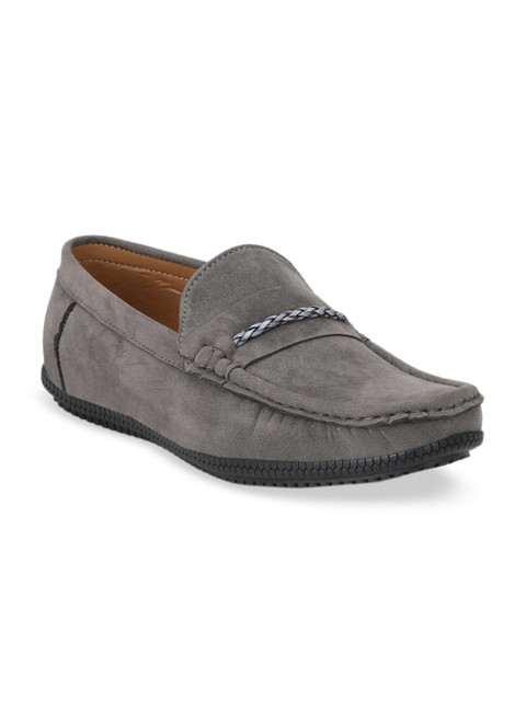 

Big Fox Men Grey Solid Loafers
