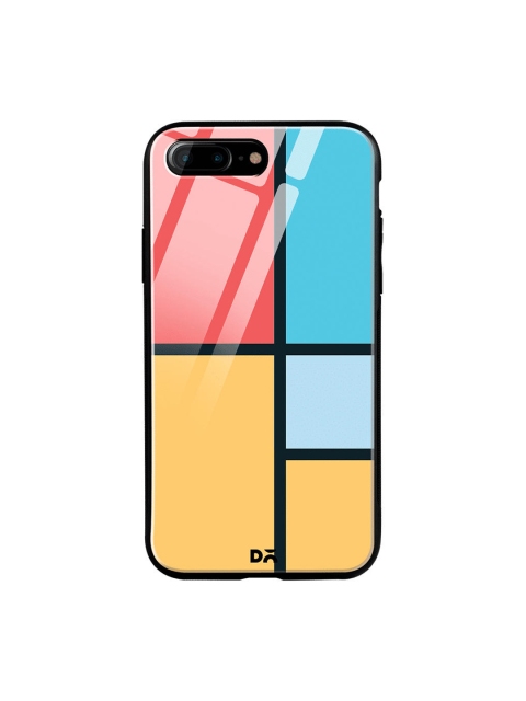 

DailyObjects Coral-Coloured & Yellow Window iPhone 7 Plus Glass Case