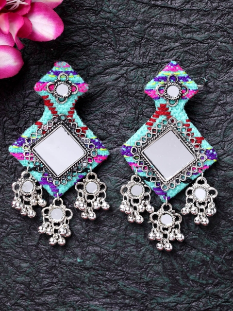 

Moedbuille Multicoloured Geometric Mirror Drop Earrings, Multi