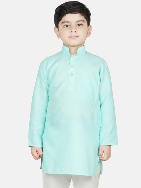 

SG YUVRAJ Boys Green Solid Straight Kurta