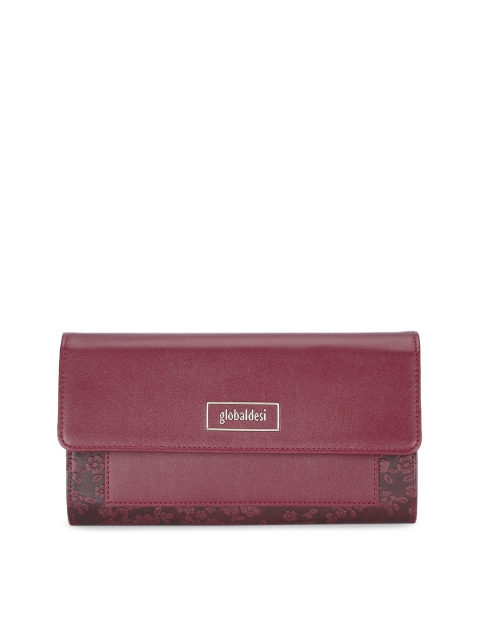 

Global Desi Women Red & Black Floral Textured Envelope