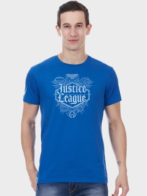 

Free Authority Men Blue Justice League Printed Round Neck Slim Fit T-shirt