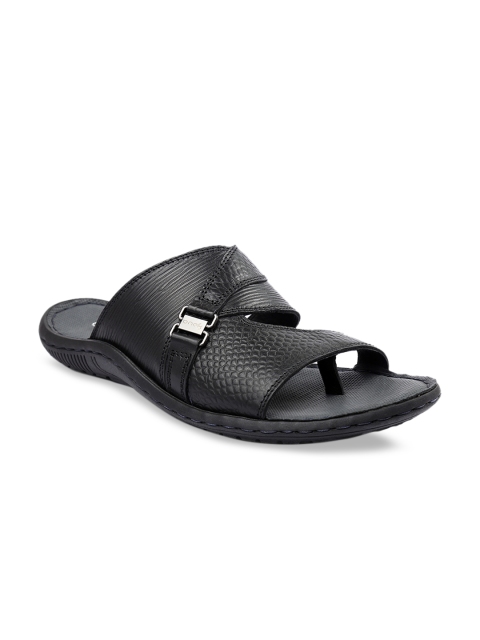 

one8 Select BY VIRAT KOHLI Men Black Leather Wingman Slippers