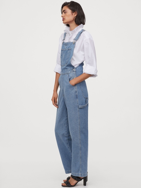 

H&M Women Blue Washed Denim Sustainable Dungarees