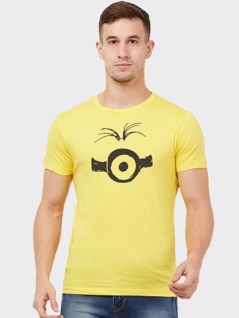 

Free Authority Men Yellow & Black Minions Print Round Neck T-shirt
