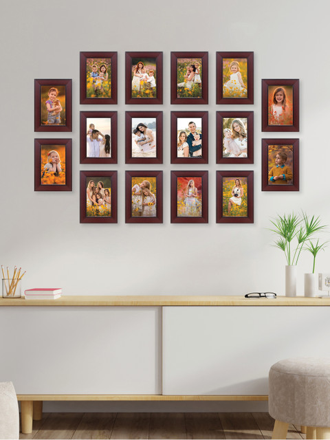 

RANDOM Set Of 16 Brown Solid Collage Photo Frames