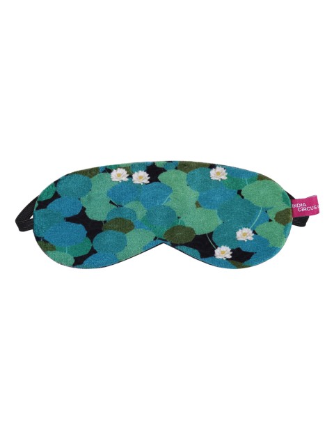 

India Circus by Krsnaa Mehta Unisex Green & White Printed Lotus Leaf Reservoir Eye Mask
