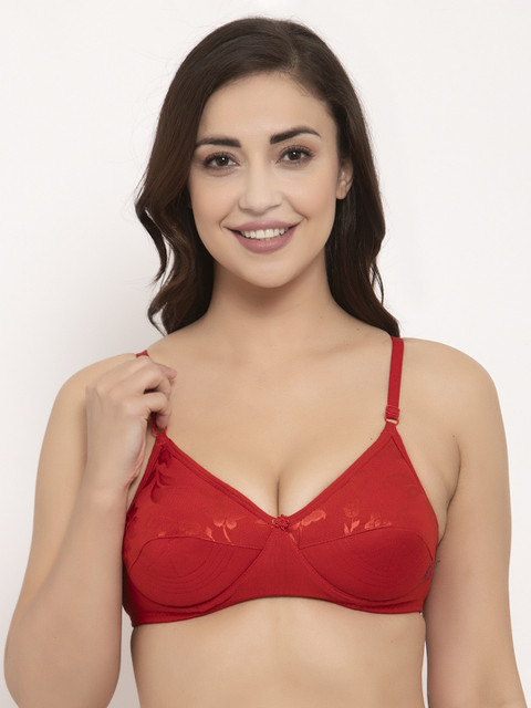 

GRACIT Red Printed Non-Wired Lightly Padded Push-Up Bra PW14-03