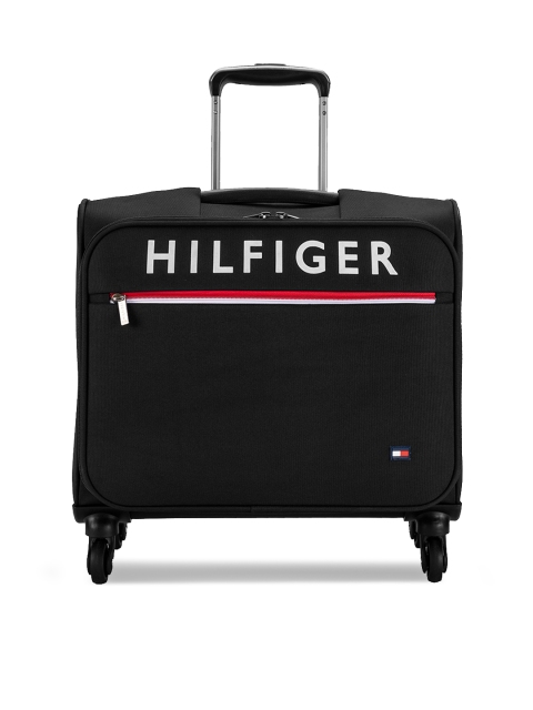 

Tommy Hilfiger Black & White Solid Soft-Sided Cabin Overnighter Suitcase