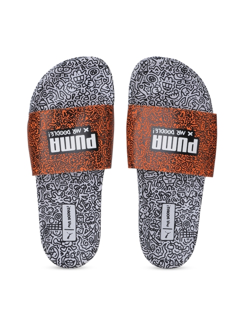 

Puma Unisex Brown Printed Sliders