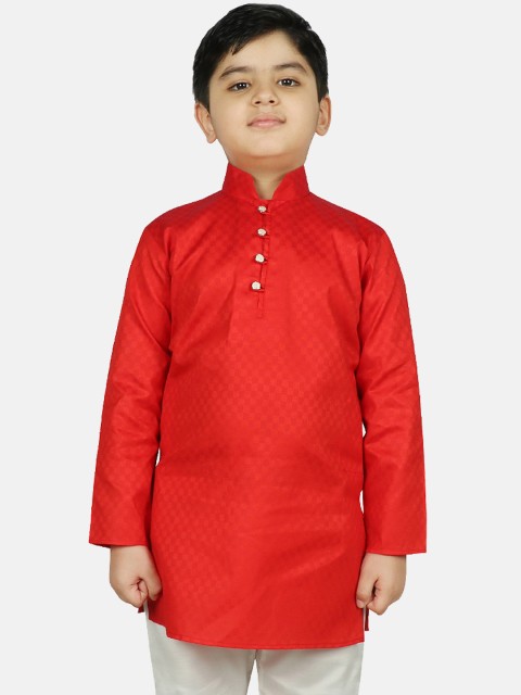 

SG YUVRAJ Boys Orange Solid Straight Kurta