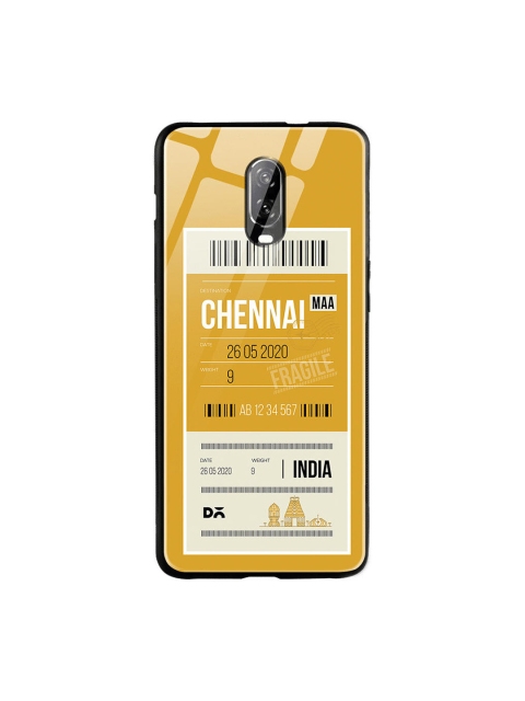 

DailyObjects Yellow & White Chennai City Tag OnePlus 6T Glass Cover