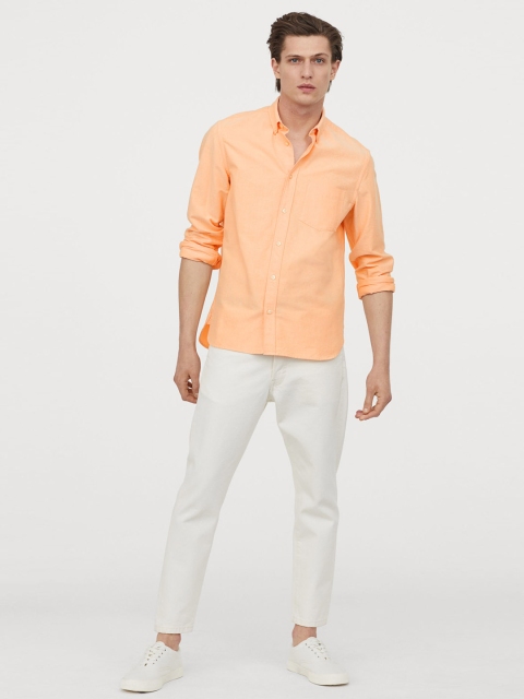 

H&M Women Orange Regular Fit Oxford Shirt