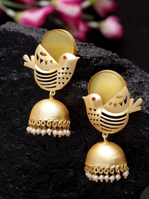 

DUGRISTYLE Gold-Plated Dome Shaped Jhumkas