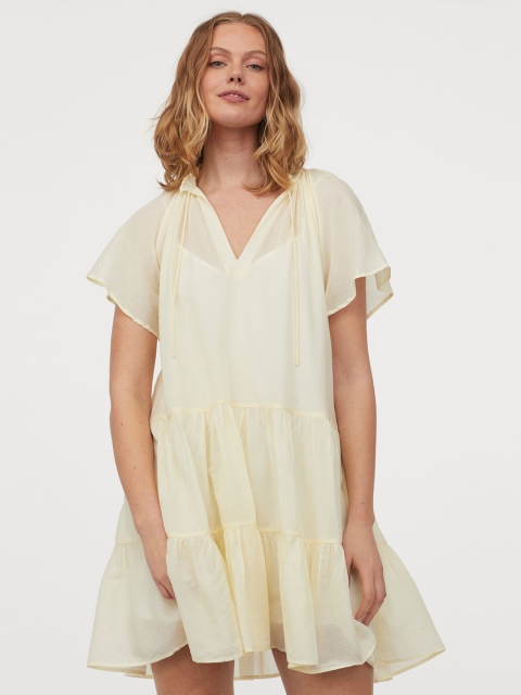 

H&M Women Yellow Solid Tunic