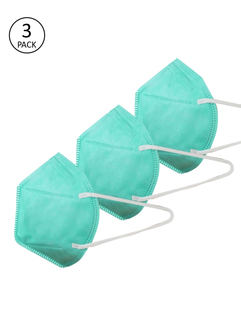 

FROGGY Unisex Kids Pack of 3 Pcs Green Reusable 3-Ply Protective Outdoor Masks