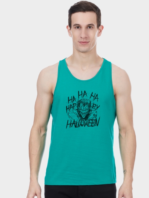 

Free Authority Men Sea Green & Black Joker Print Scoop Neck Sleeveless T-shirt