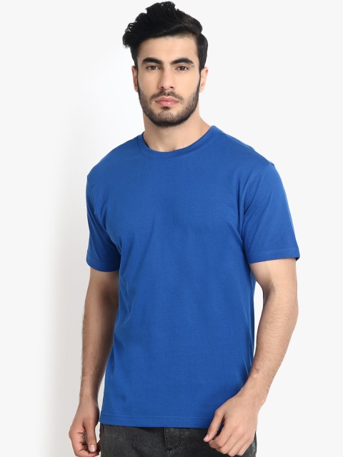 

SWISS MILITARY Men Blue Solid Round Neck T-shirt