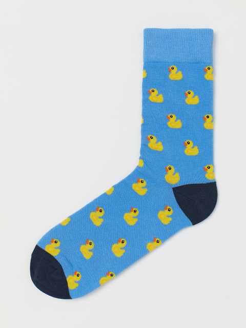 

H&M Men Blue Patterned Socks