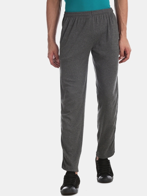 

Colt Men Grey Contrast Taping Heathered Straight-Fit Track Pants
