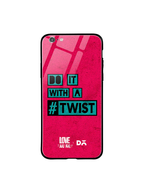 

DailyObjects Pink & Black Love Twist iPhone 6 Glass Case