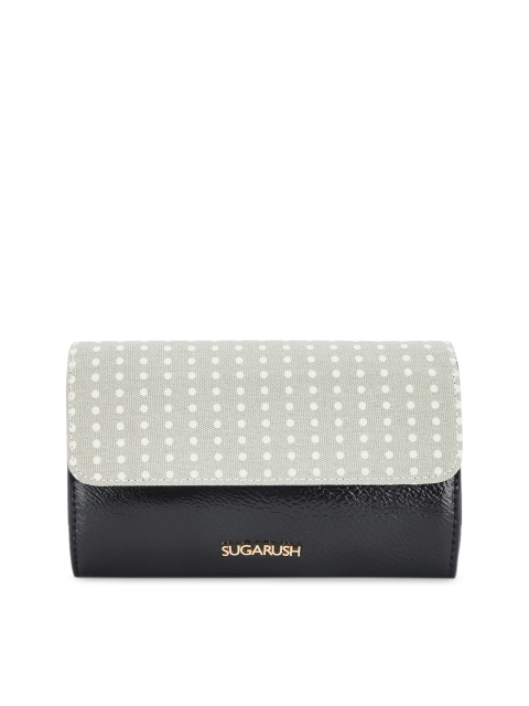 

Sugarush Black & Grey Colourblocked Clutch
