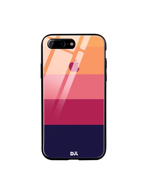 

DailyObjects Coral-Coloured & Navy Blue Quin iPhone 7 Plus Glass Case