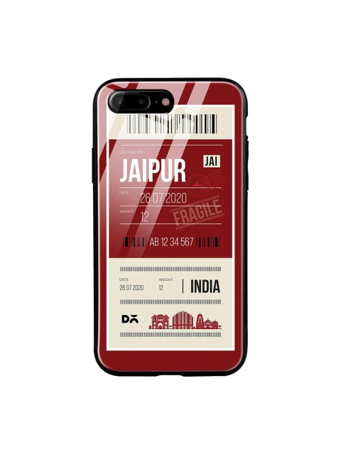 

DailyObjects Burgundy & White Jaipur City Tag iPhone 7 Plus Glass Case