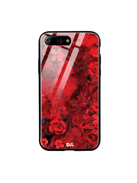 

DailyObjects Red & Black Marble Flowers iPhone 7 Plus Glass Case