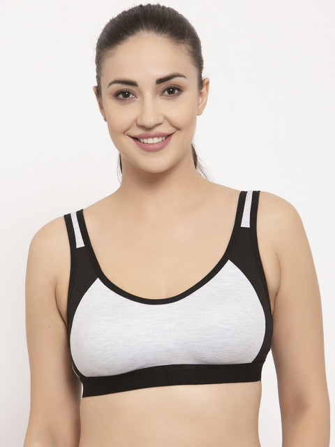 

GRACIT Black & White Non-Wired Non Padded Sports Bra PW16-01-28B