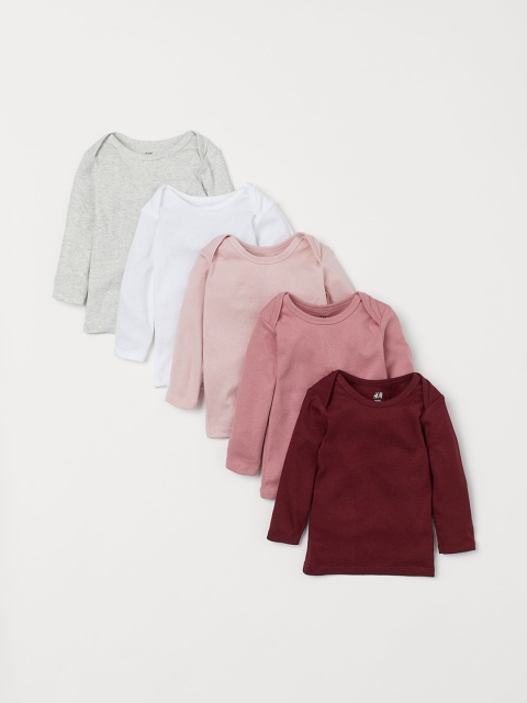 

H&M Boys Pack Of 5 Solid Sweatshirt, White