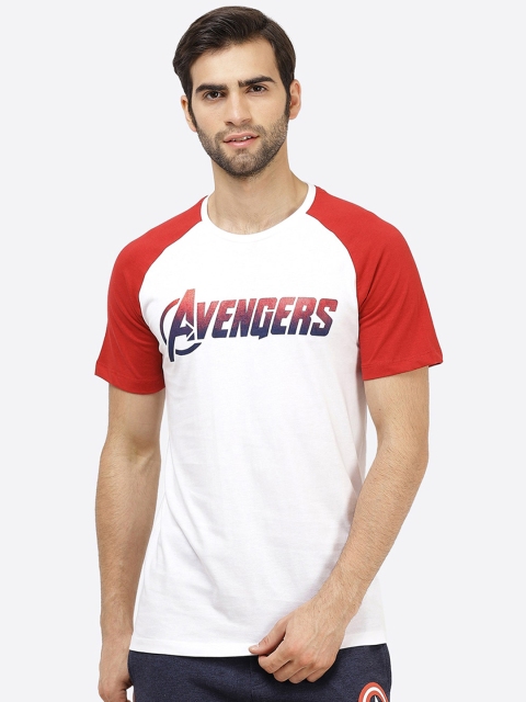 

Free Authority Men White Avengers Printed Round Neck T-shirt