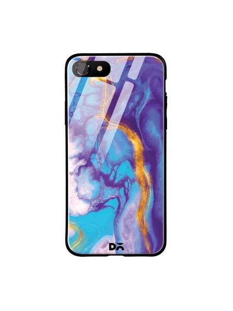 

DailyObjects Blue & Gold-Toned Marble Thunder iPhone 7 Glass Case