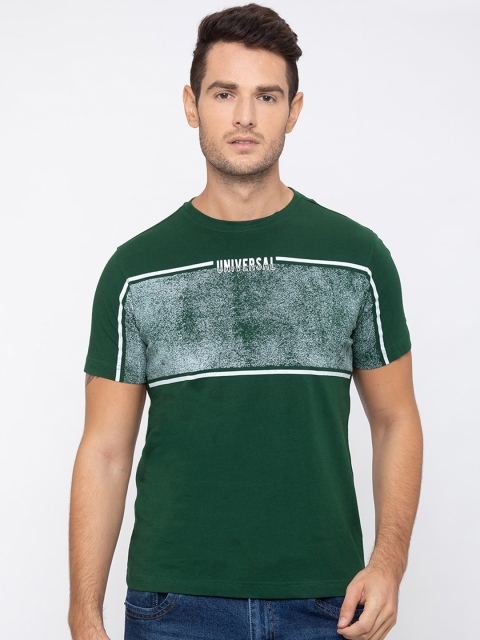 

Globus Men Green Printed Round Neck T-shirt