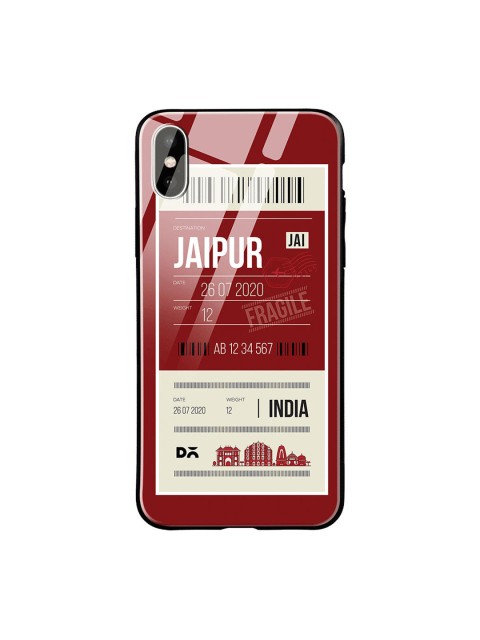 

DailyObjects Maroon & White Jaipur City Tag iPhone XS Glass Case