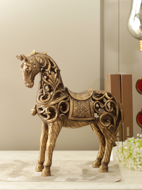 

Living Essence Gold-Toned Carson Polyresin Gold Horse Figurine