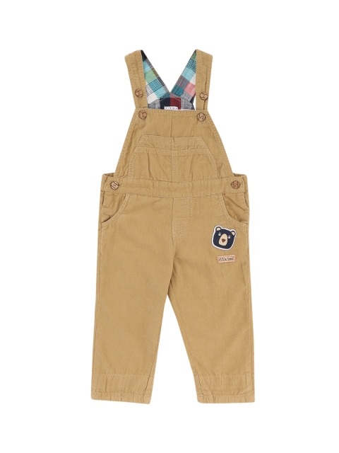 

Donuts Infant Boys Beige Solid Slim-Fit Corduroy Dungarees