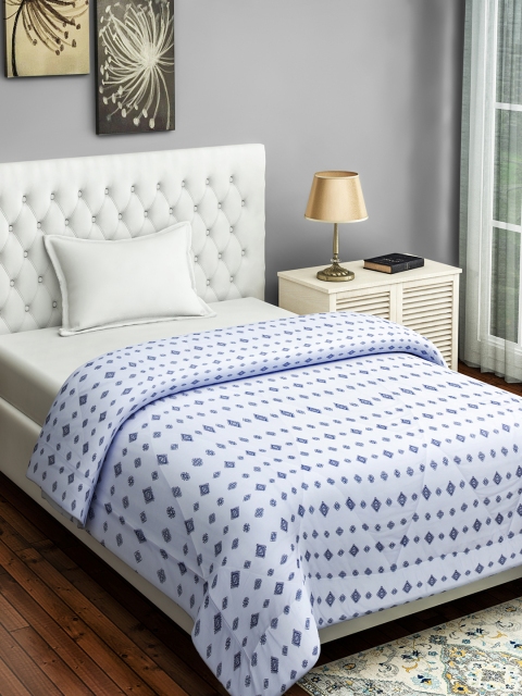 

SWAYAM Blue Ethnic Motifs AC Room 150 GSM Single Bed Comforter