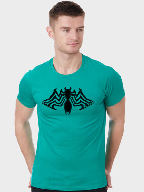 

Free Authority Men Sea Green Venom Printed Round Neck T-shirt