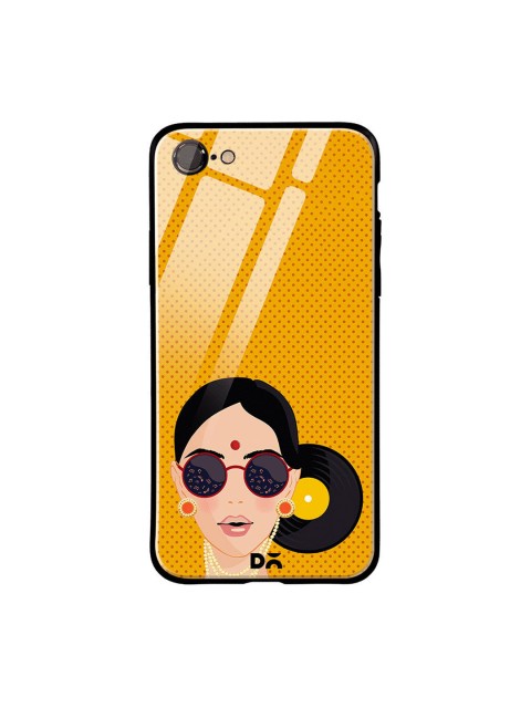

DailyObjects Mustard Yellow & Black Disk Bun iPhone 7 Glass Case