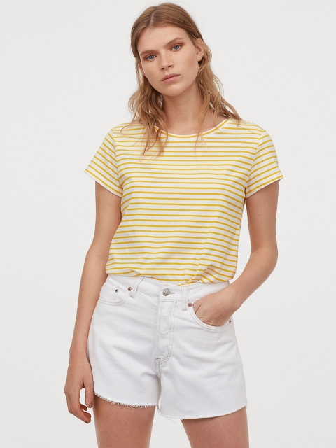 

H&M Women White Vintage High Shorts