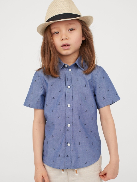 

H&M Boys Blue Regular Fit Printed Casual Shirt