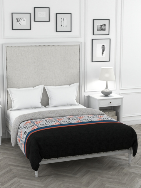 

Portico New York Black & Grey Printed Verve Double King Duvet Cover