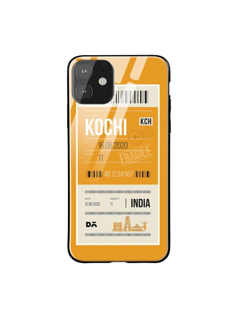 

DailyObjects Mustard Yellow & White Kochi City Tag iPhone 11 Glass Case