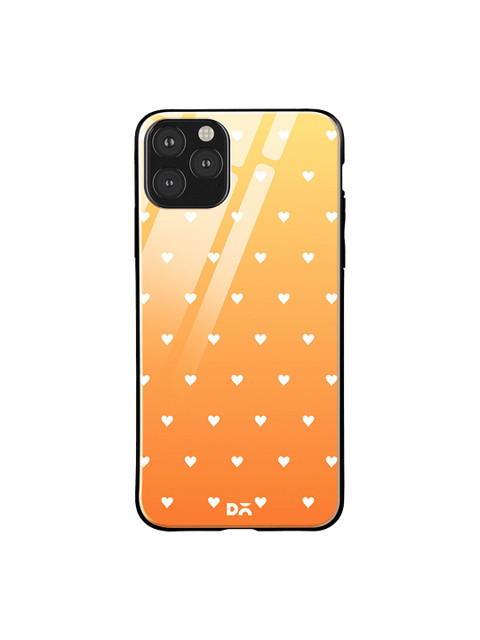 

DailyObjects Mustard Yellow & White Summer Hearts iPhone 11 Pro Max Glass Case