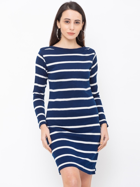 

Globus Women Navy Blue & White Striped Jumper Dress