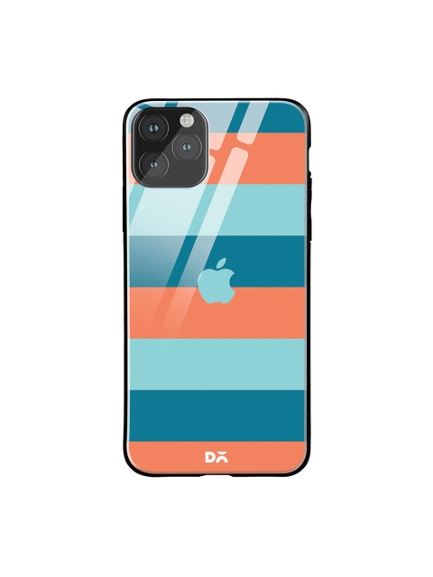 

DailyObjects Teal Blue & Orange Sumer Lines iPhone 11 Pro Max Glass Case